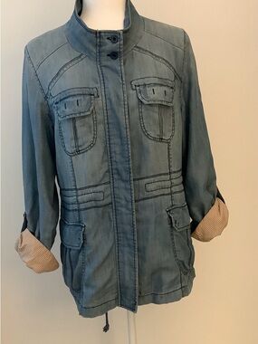 Casual Utility Jacket in Dusty Blue